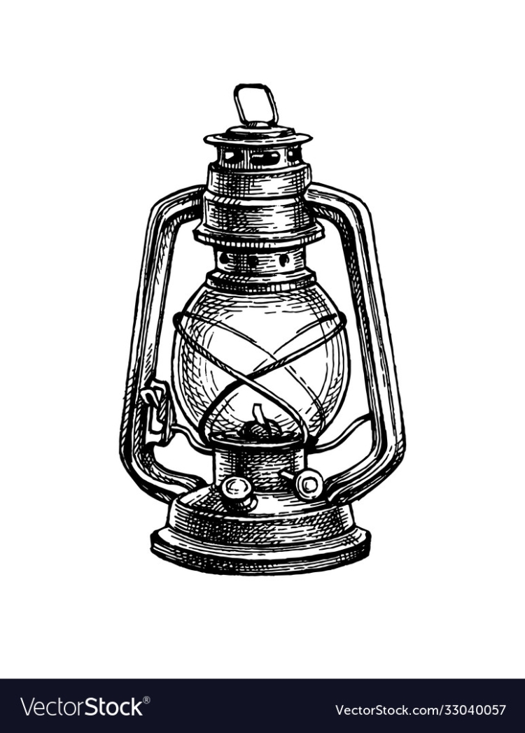 Лампа керосиновая рисунок карандашом