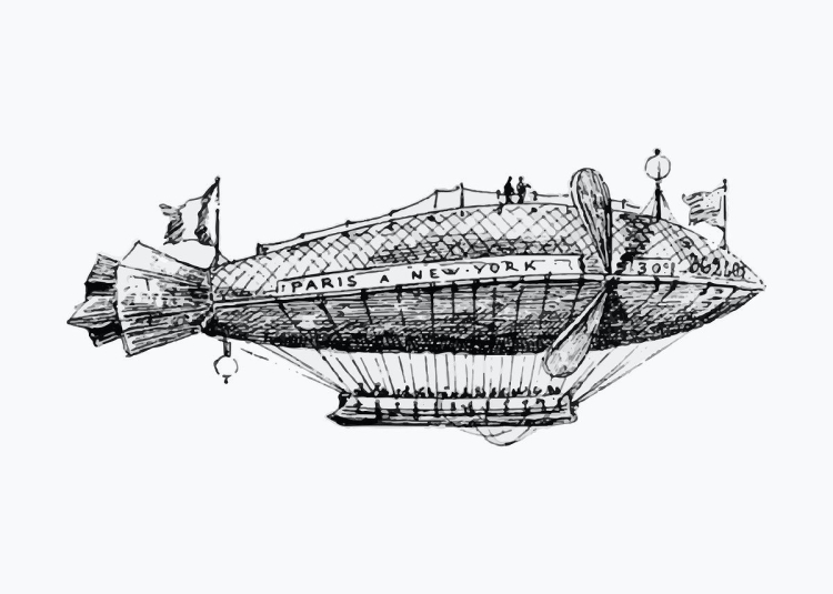 Дирижабль рисунок карандашом