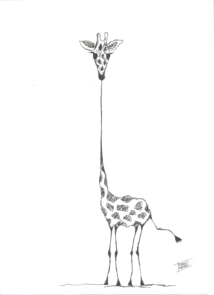 Смешной жираф рисунок