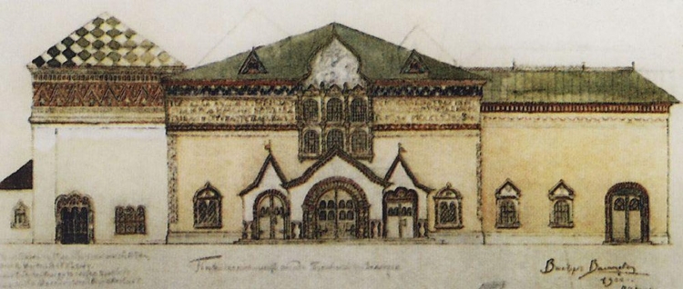 Проект фасада Третьяковской галереи в м Васнецова 1900 г