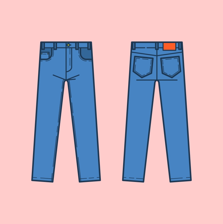 Широкие джинсы рисунок