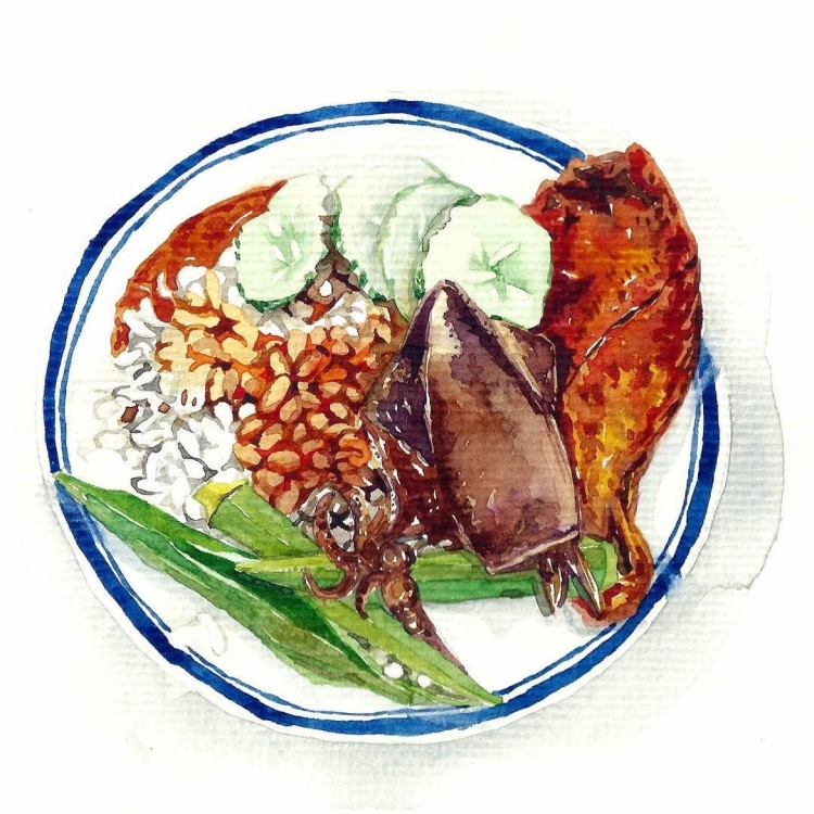 Морская акварель блюдо