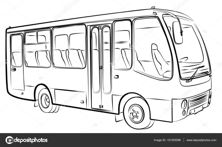 Раскраска автобус ПАЗ 32054