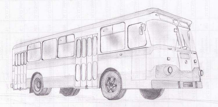 Раскраска автобус ЛИАЗ 5256