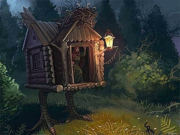 Избушка на курьих ножках раскраска