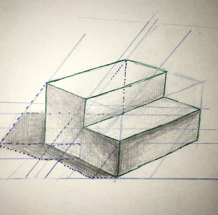 Рисунок куба в перспективе