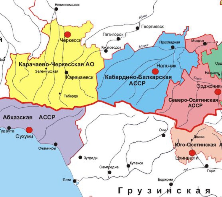 Карачаево-Черкесия карта России