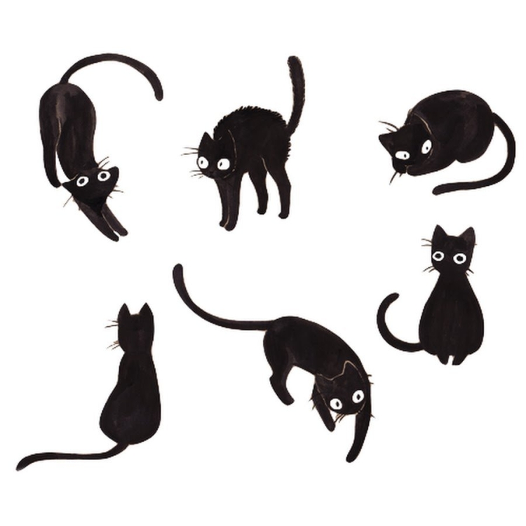 Рисовать черного кота