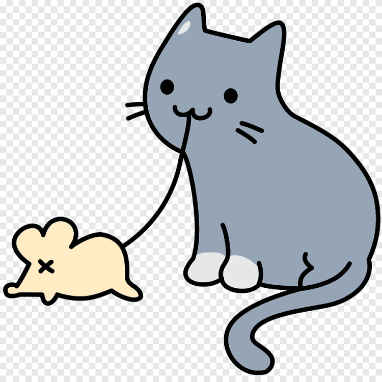 Кошка и мышка рисунок