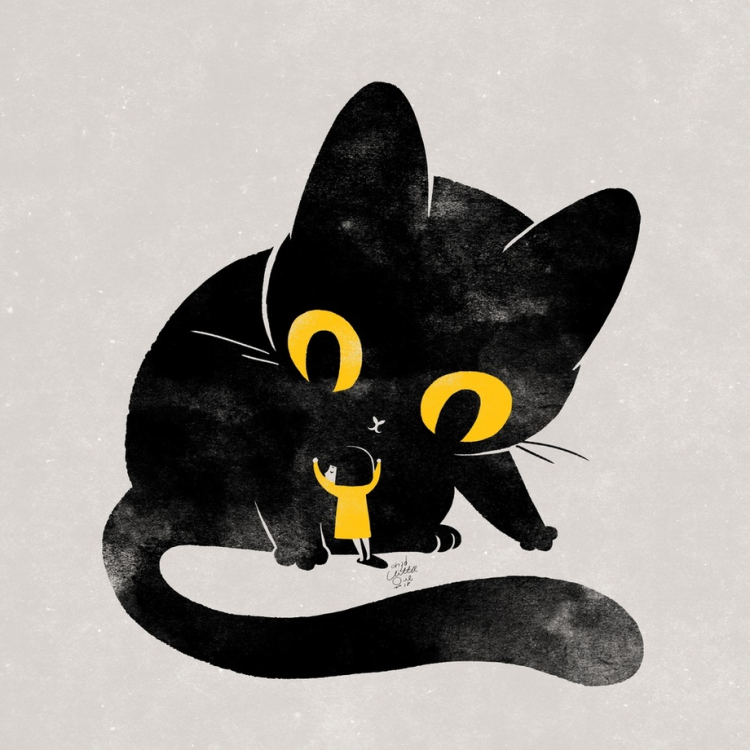 Рисовать черного кота