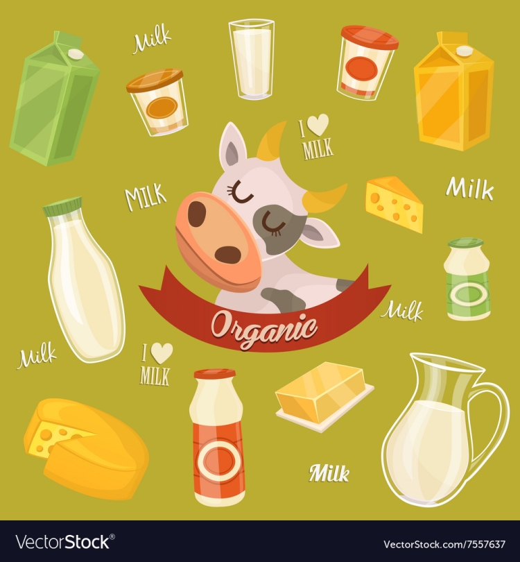 Молочные продукты иллюстрация