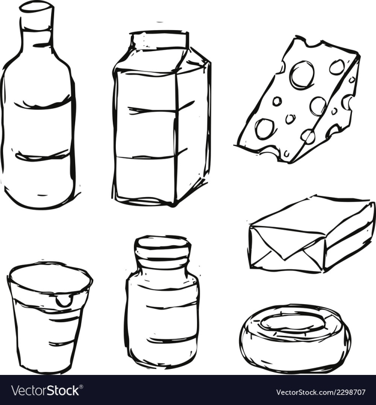 Рисование молочные продукты