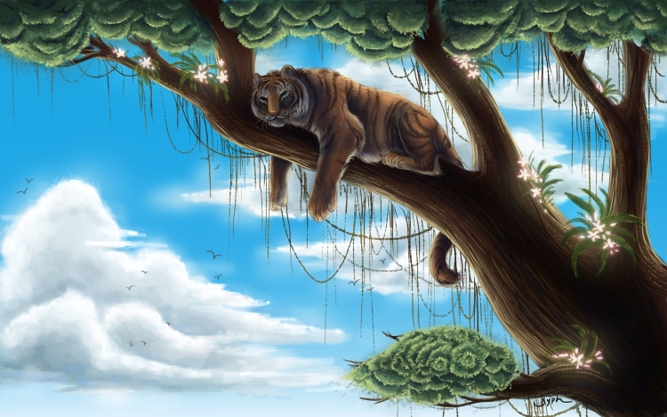 Кот на ветке