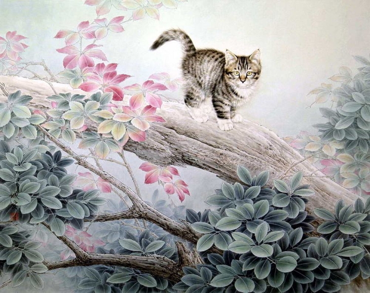 Художник XING Chengai кошки