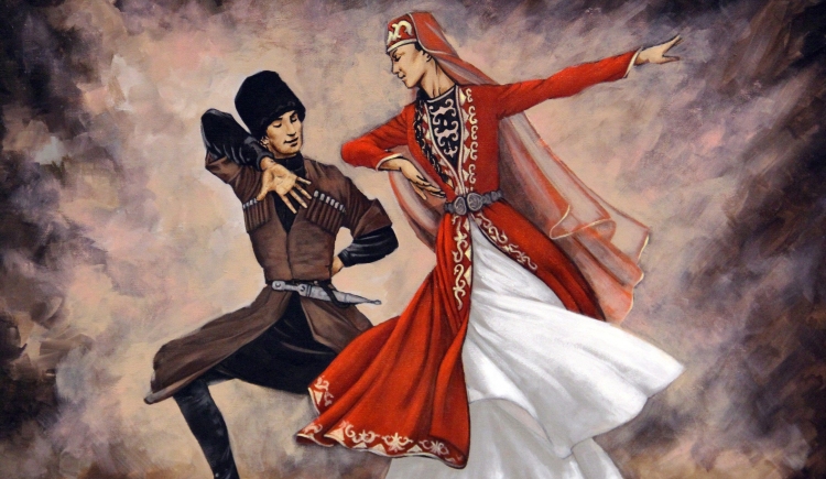 Грузинское застолье шарж