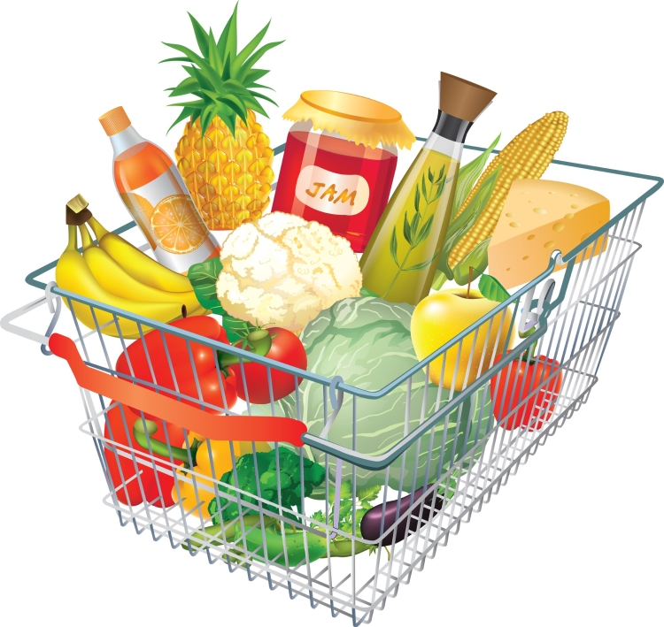 Корзина с продуктами для детей