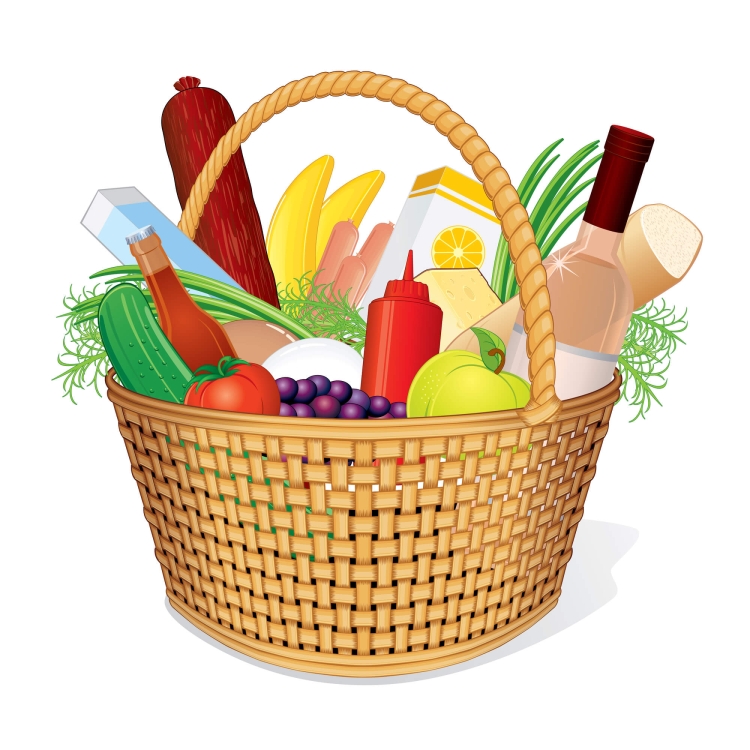 Корзина с продуктами для детей