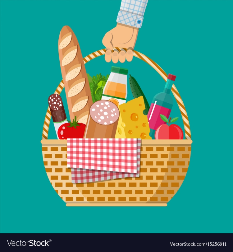 Корзина с продуктами для детей