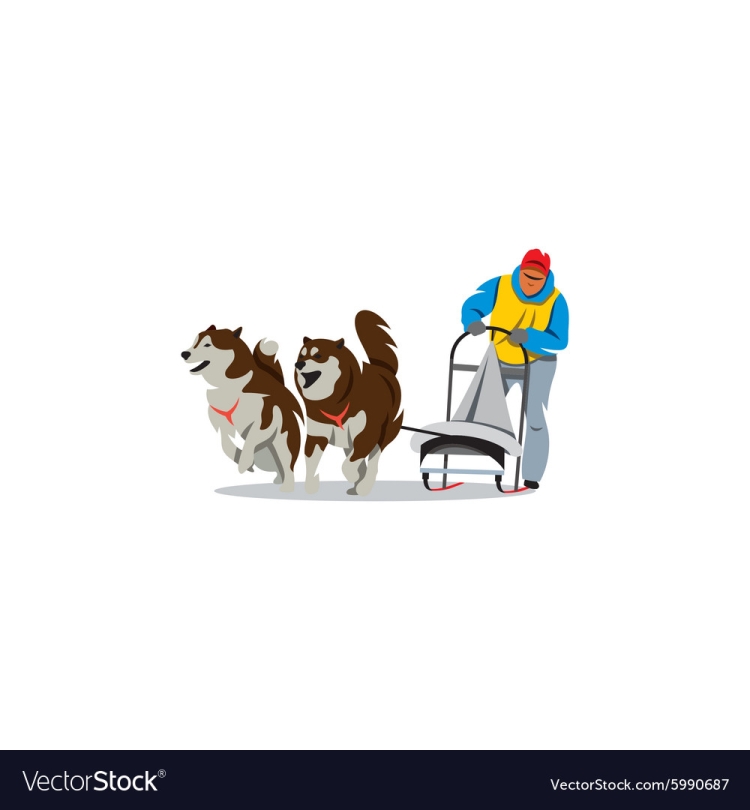 Иллюстрация гонки на собачьих упряжках