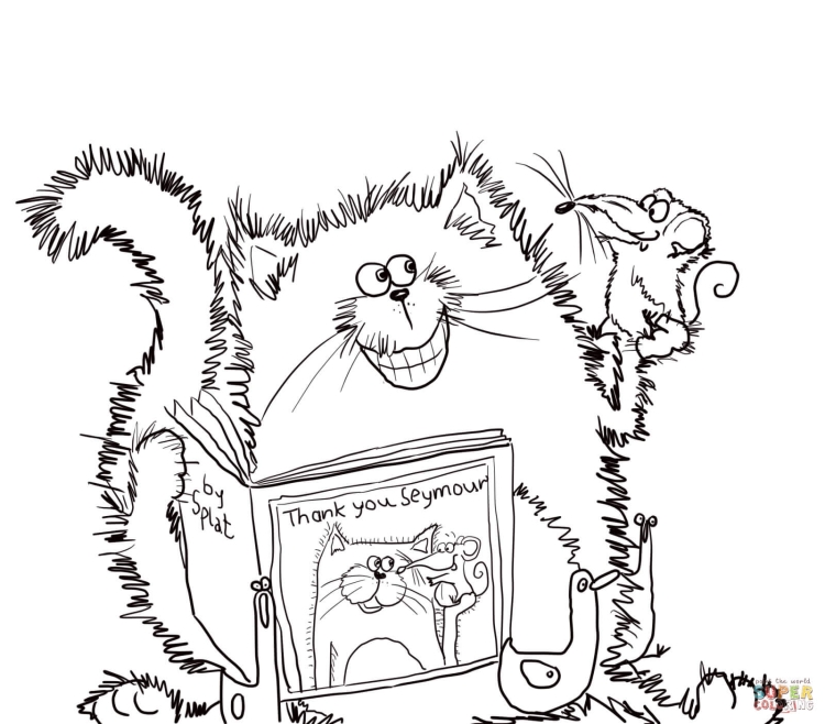 Кот ученый раскраска
