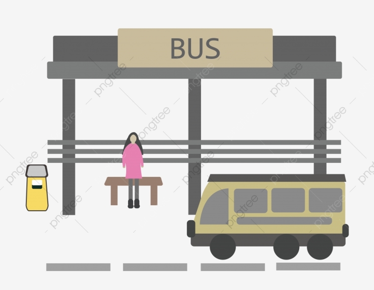 Автобусная остановка рисунок