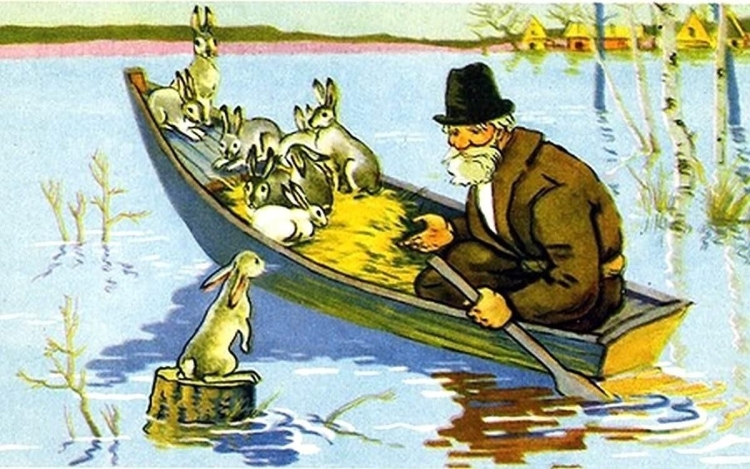 Дед мазай и зайцы рисунок