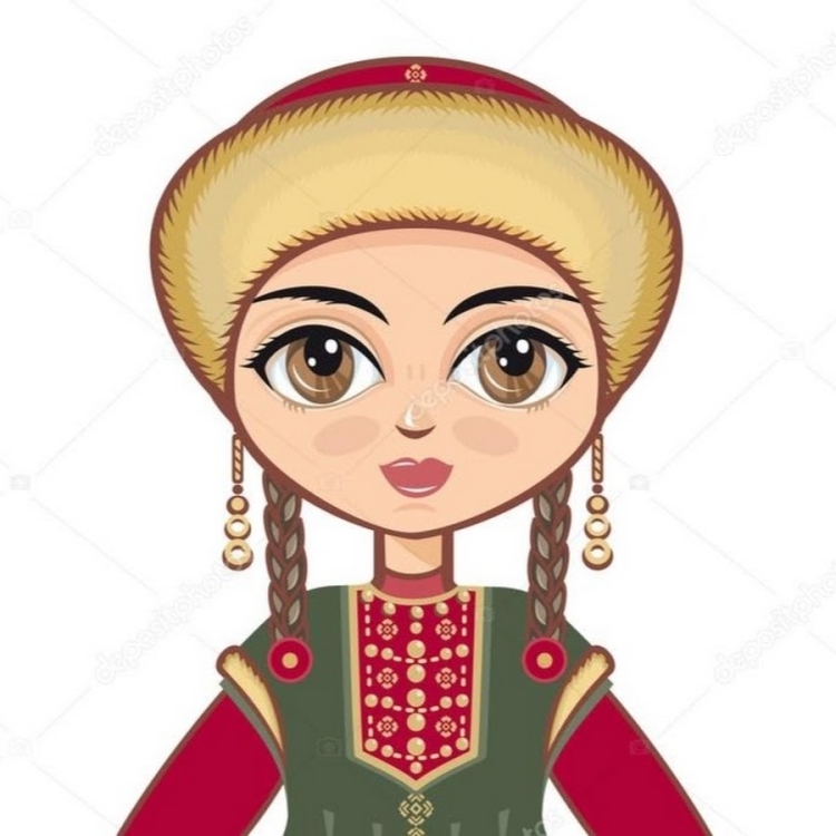 Башкирская девушка в национальном костюме рисунок