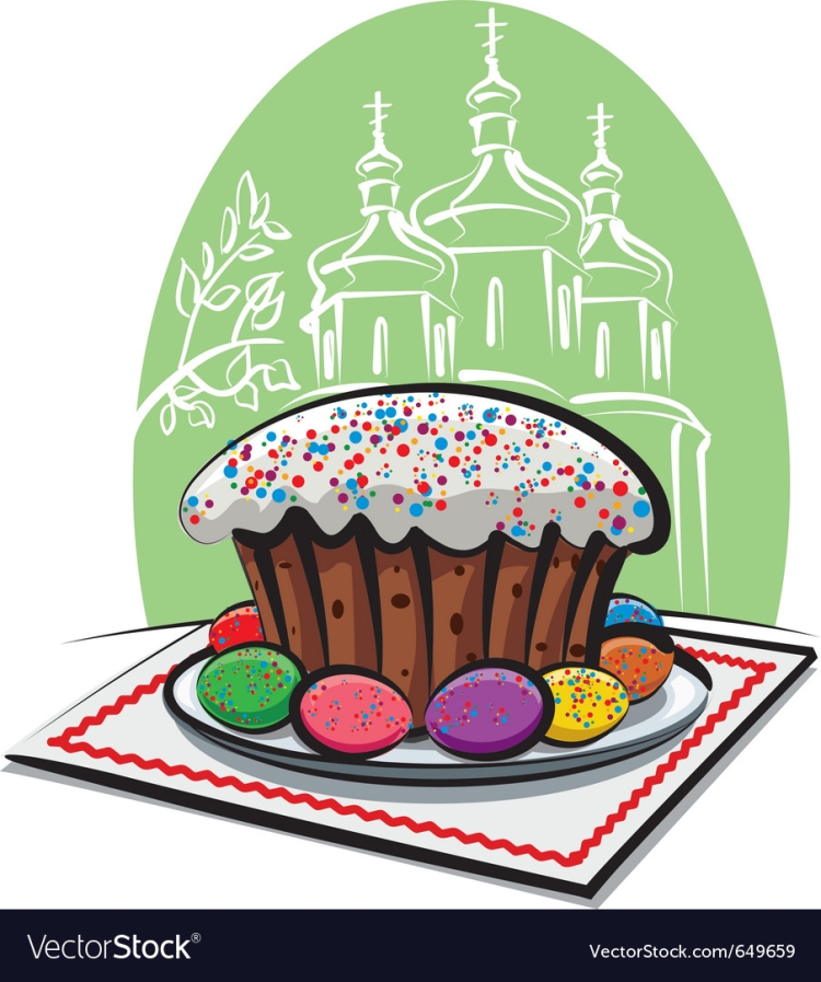 Кулич рисунок для детей карандашом