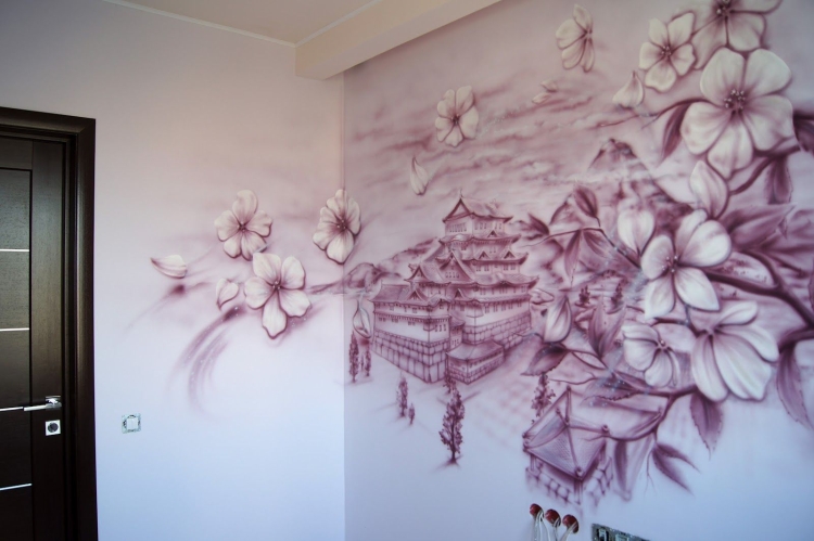 Рисунки цветов на стенах : как нарисовать