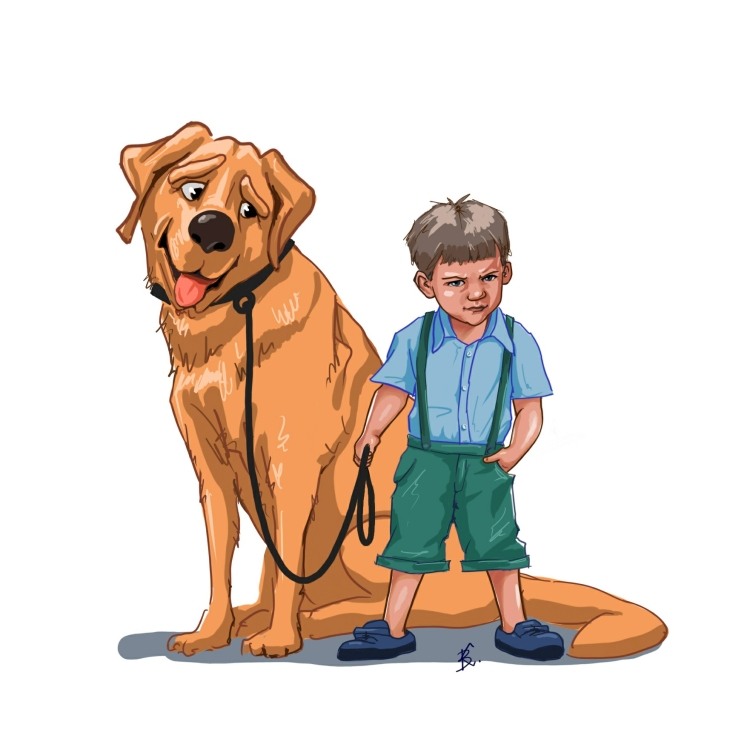 Собака друг человека рисунок