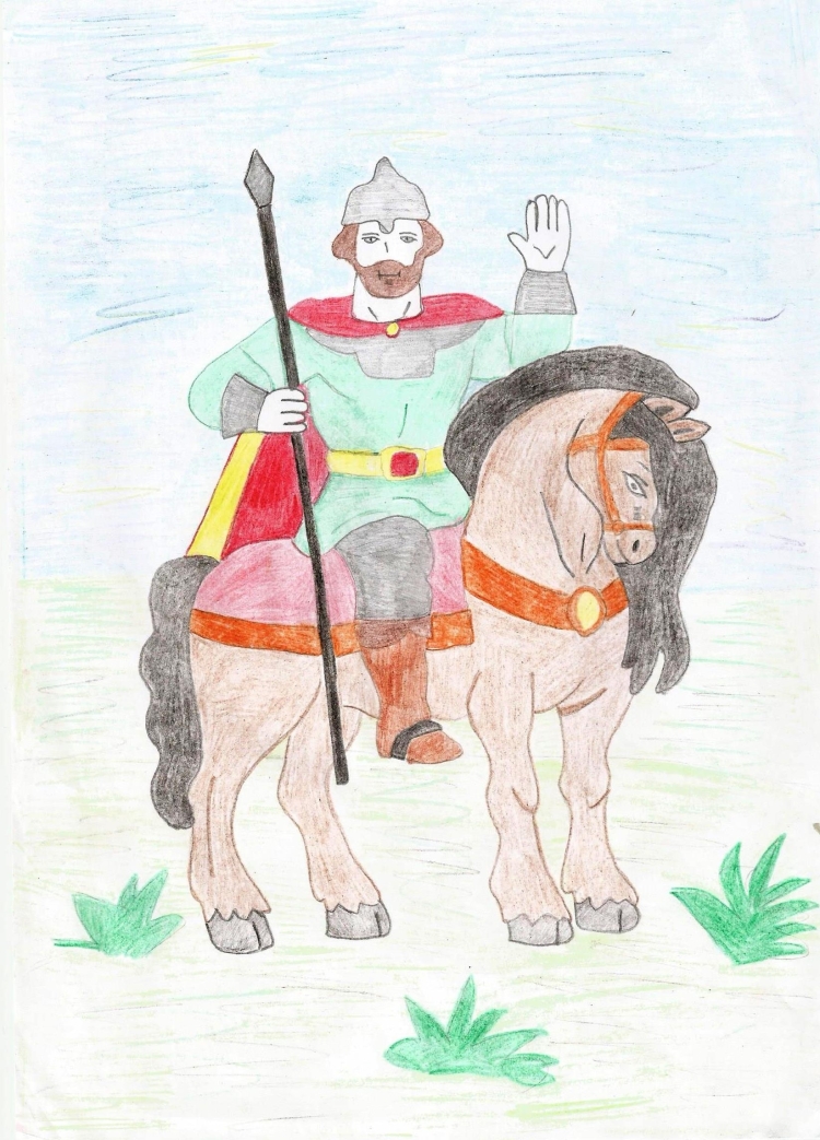 Богатырь рисунок легкий
