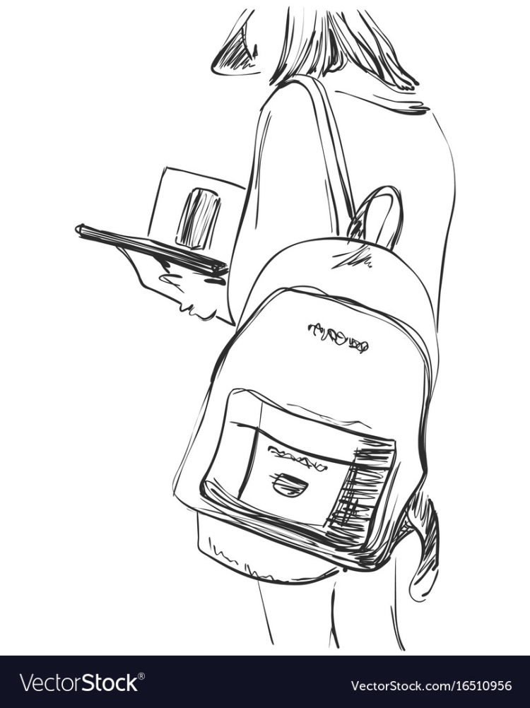 Мальчик с рюкзаком рисунок