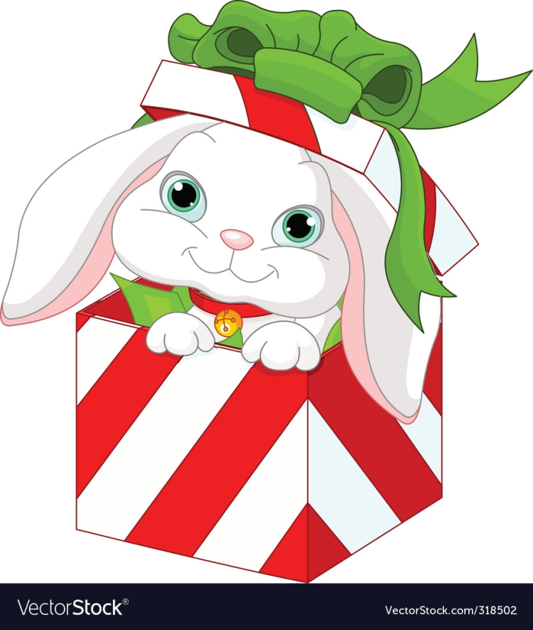 Рисунок заяц с подарком