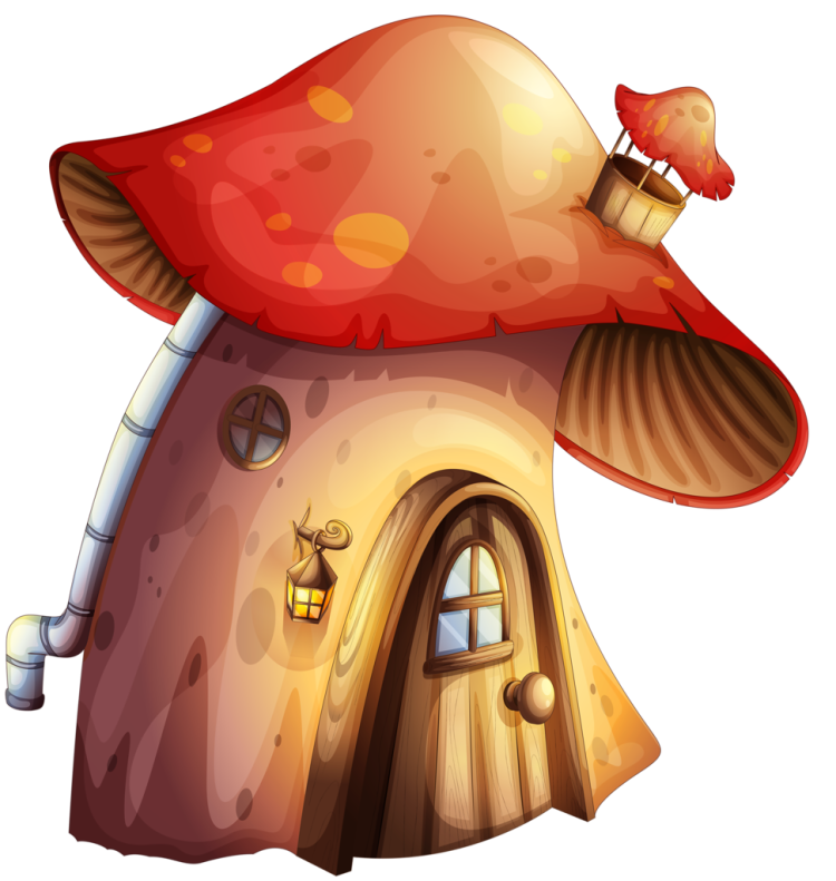 Рисунок гриб домик