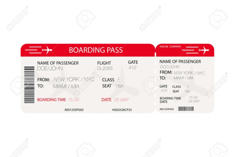 Plane ticket шаблон