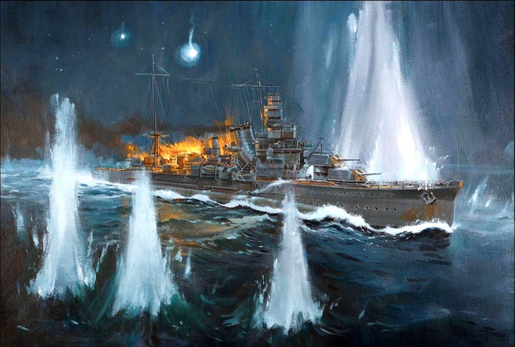 Морское сражение рисунок