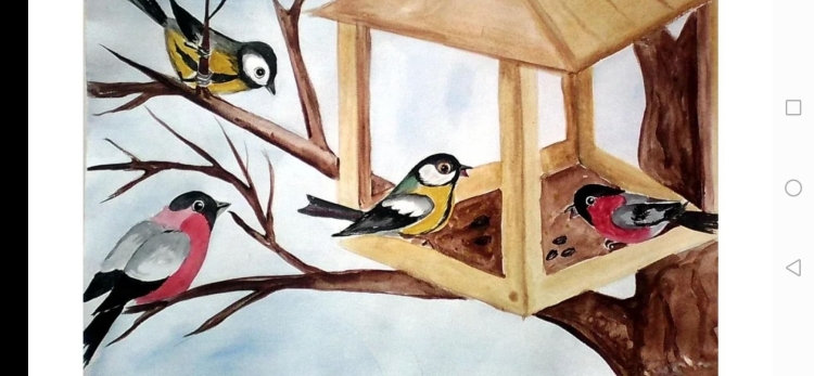 Рисунок кормушка для птиц