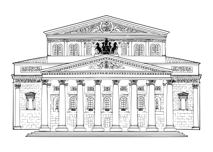 Рисунок театр снаружи