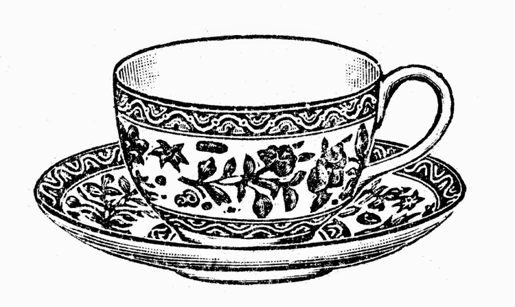 Чашка кофе с блюдцем рисунок