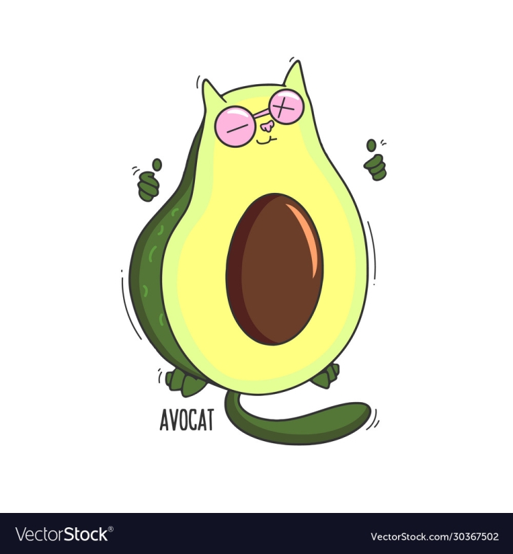 Кот авокадо раскраска