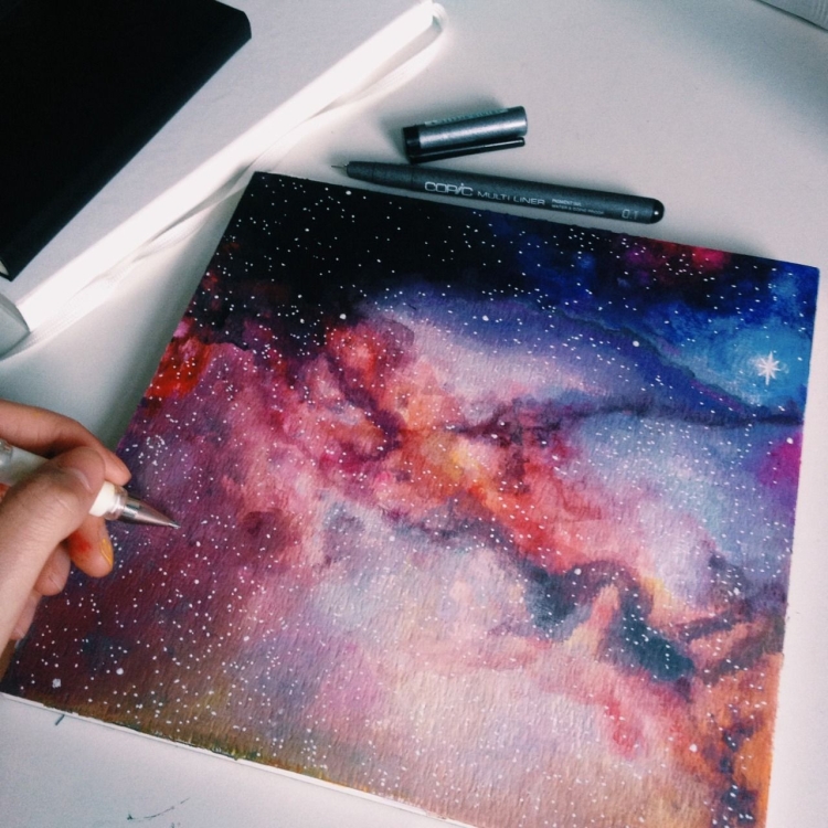 Космос акварелью