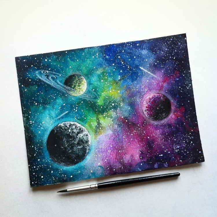 Космос акриловыми красками