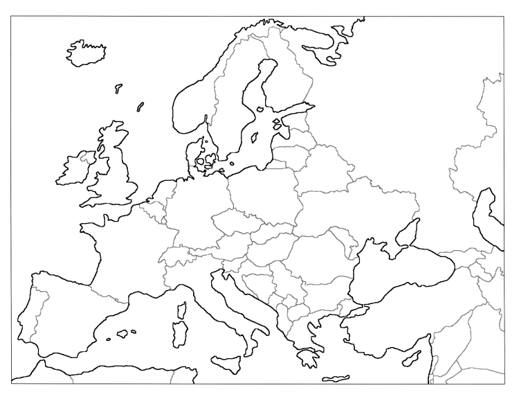 раскраска-пазл карта Европы