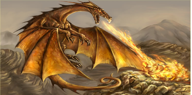 Огнедышащий дракон рисунок