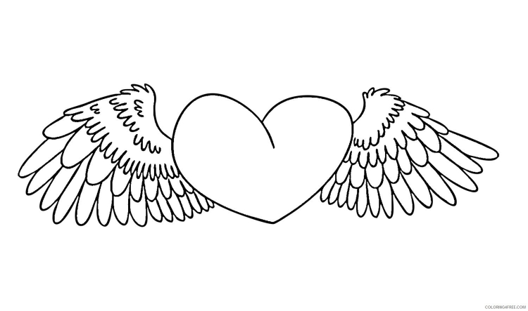 Сердечко с крыльями рисунок