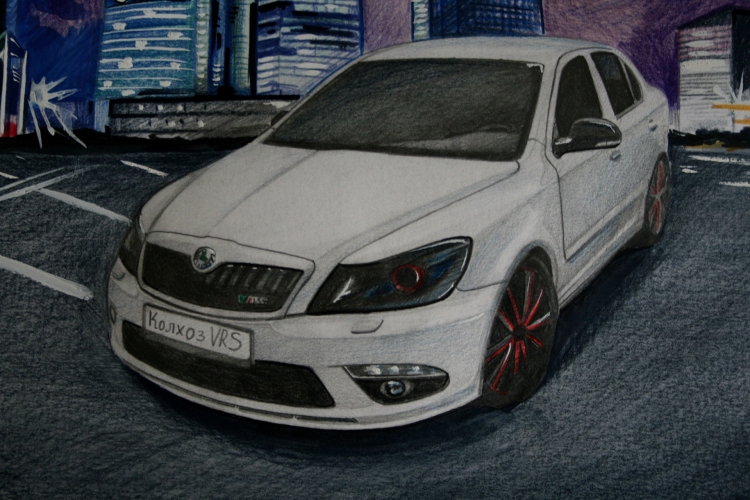 Skoda Octavia a5 карандашом