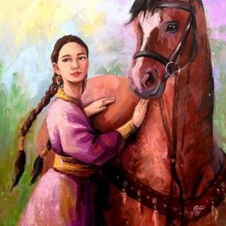 Казахские красавицы в картинах художников