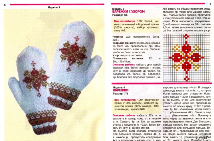 Рисунок для мужских варежек