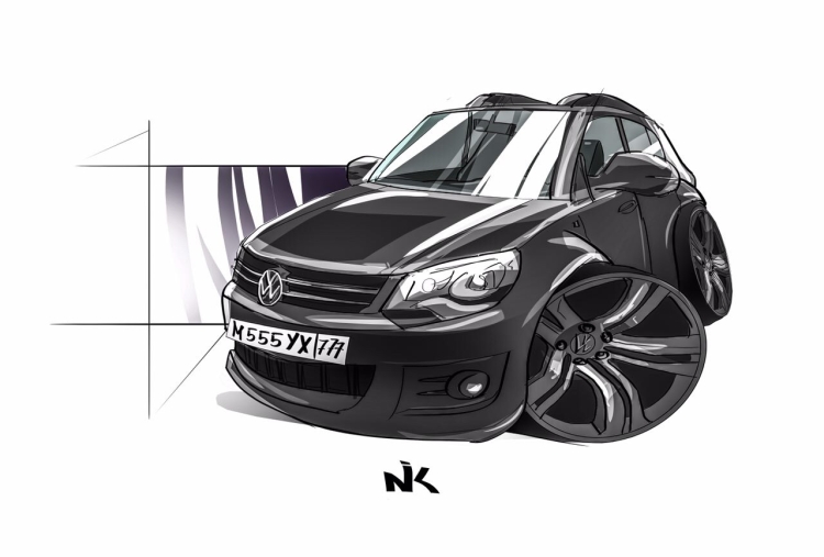 VW Tiguan шарж