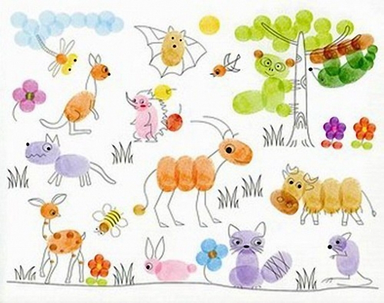 Пальчиковое рисование для детей 3-4 лет